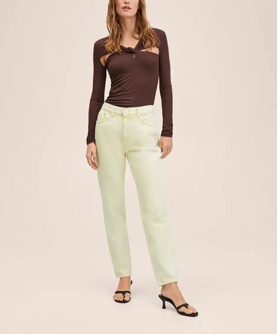 Mango - Jeans Mom Tiro Alto