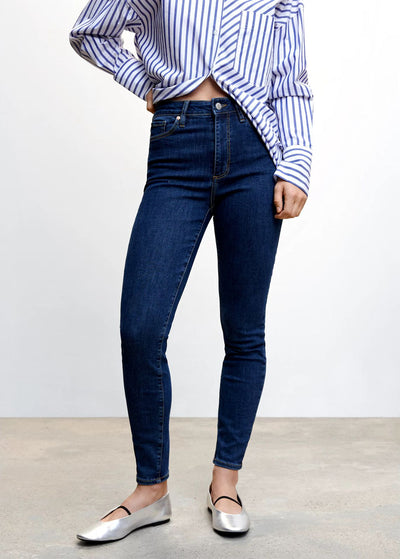 Mango - Jeans skinny tiro alto