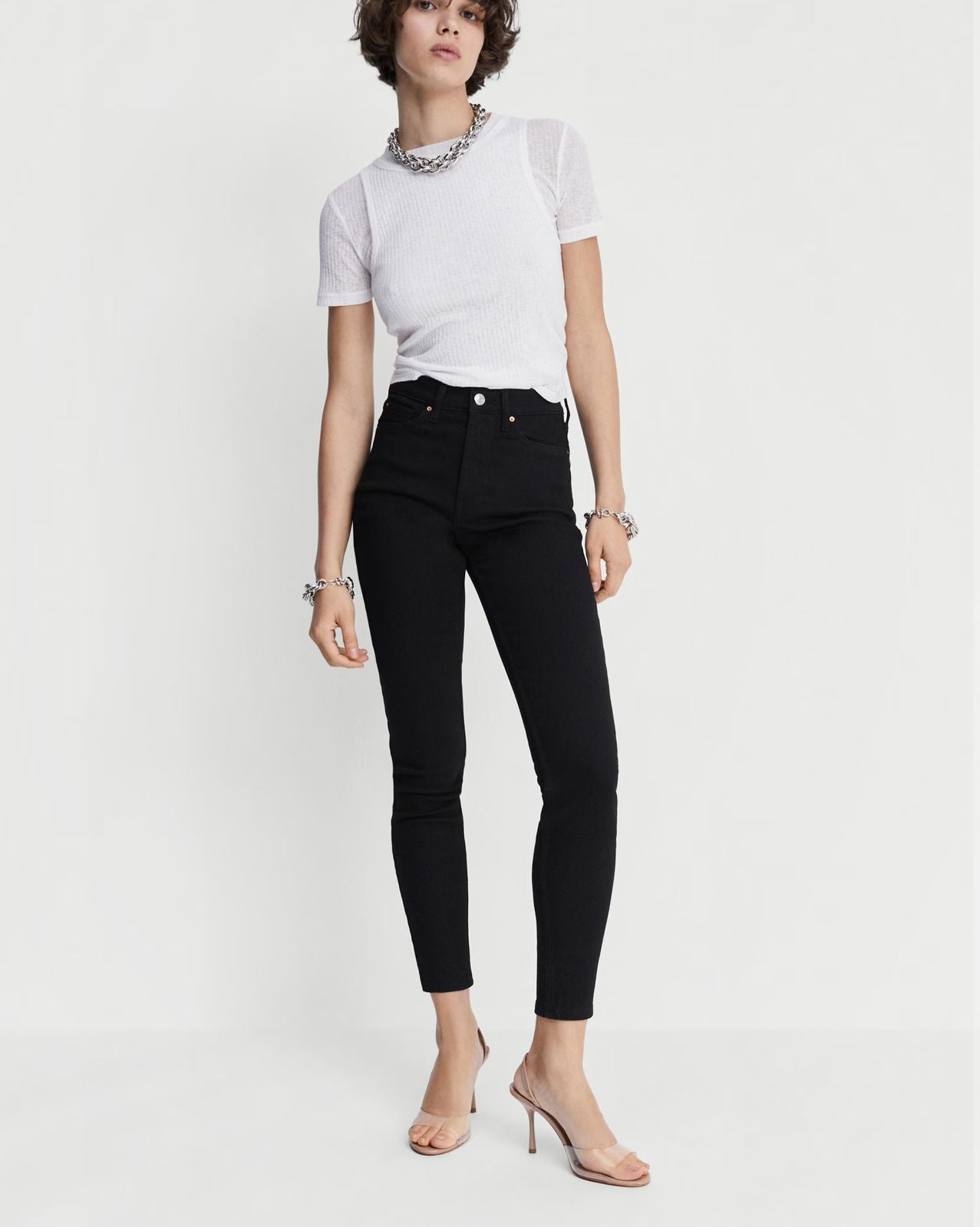 Mango - Jeans skinny tiro alto Soho