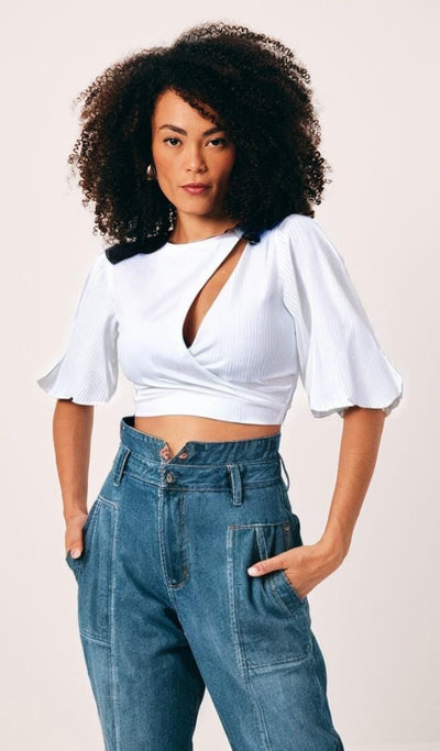 Mia Bakana - Dimy - Blusa Crop Blanca